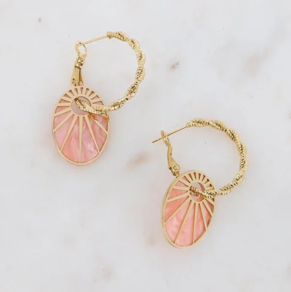 Korvakorut, BOHM PARIS | 2 in 1 Boucles Caméo -vaaleanpunainen/kulta