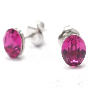 Korvakorut, BOHM PARIS | Boucles Sylvie avec cristal fuchsia