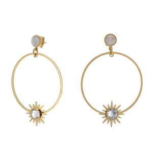 Korvakorut, BOHM PARIS | Boucles Candice avec agate blanche