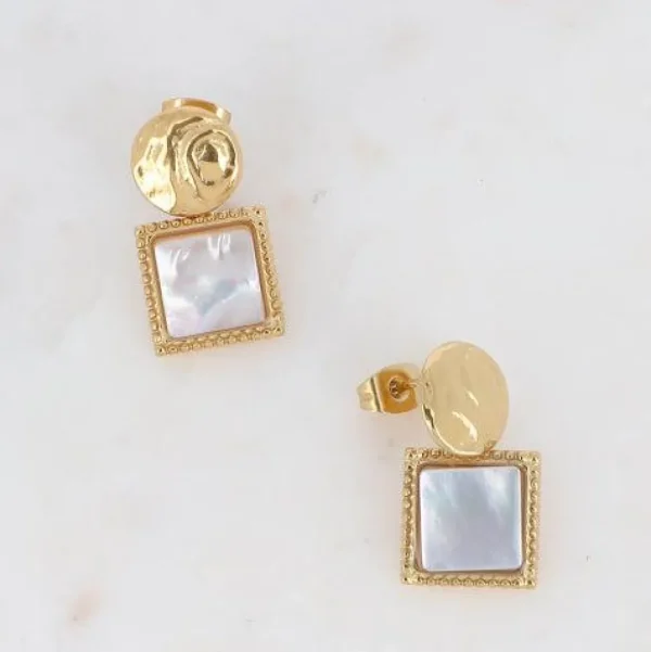 Korvakorut, BOHM PARIS | Boucles Maude -nacre blache