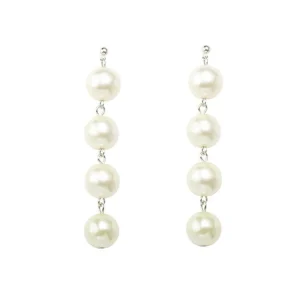 Korvakorut, FRENCH RIVIERA | Long Pearl Earrings in Silver