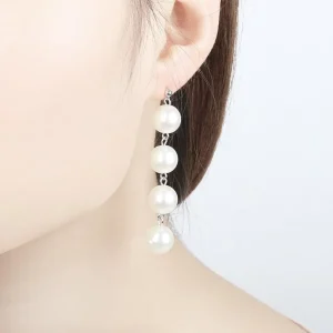 Korvakorut, FRENCH RIVIERA | Long Pearl Earrings in Silver