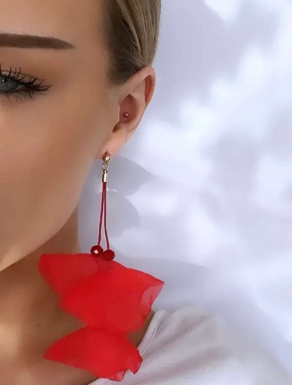 Korvakorut, FRENCH RIVIERA | Red Flower Earrings