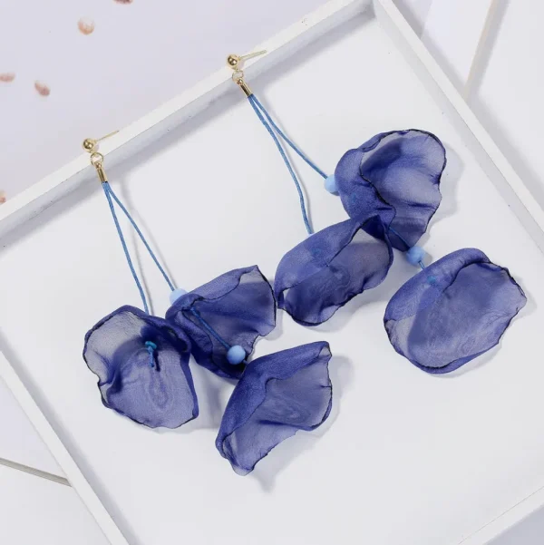Korvakorut, FRENCH RIVIERA | Dark Blue Flower Earrings
