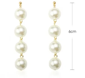 Korvakorut, FRENCH RIVIERA | Long Pearl Earrings in Silver