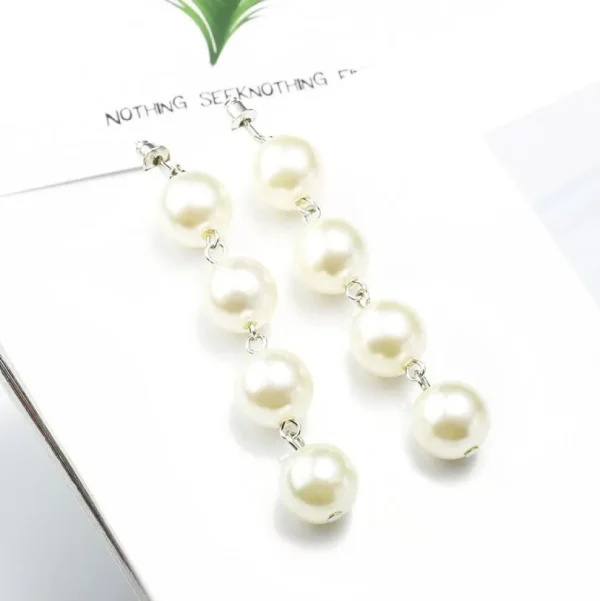 Korvakorut, FRENCH RIVIERA | Long Pearl Earrings in Silver