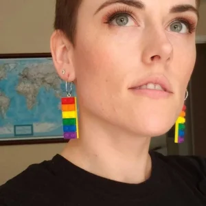 Korvakorut, Hoop Blocks Earrings in Pride Colours