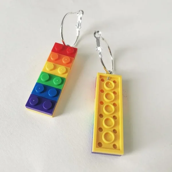Korvakorut, Hoop Blocks Earrings in Pride Colours