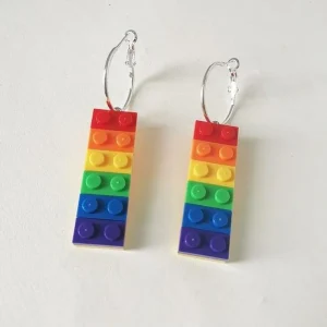 Korvakorut, Hoop Blocks Earrings in Pride Colours