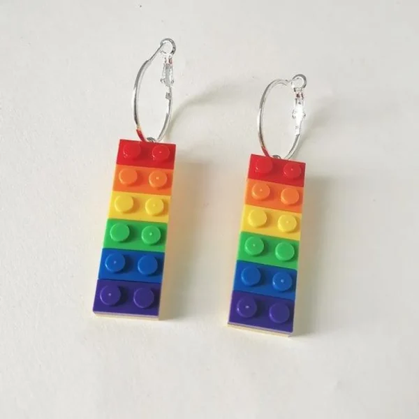 Korvakorut, Hoop Blocks Earrings in Pride Colours