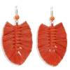 Korvakorut, Large Macrame in Orange -oranssit makrameekorvakorut