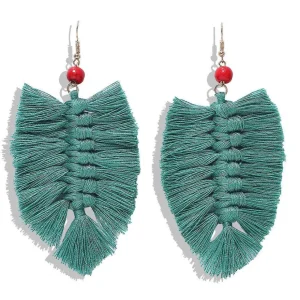 Korvakorut, Large Macrame in Blue -sinivihreät makrameekorvakorut