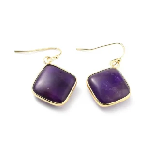 Korvakorut, NATURE COLLECTION | Amethyst Earrings with Gold Details