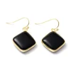 Korvakorut, NATURE COLLECTION | Black Agate Earrings with Gold Details
