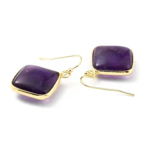 Korvakorut, NATURE COLLECTION | Amethyst Earrings with Gold Details