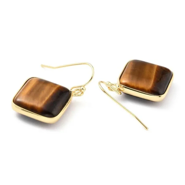 Korvakorut, NATURE COLLECTION | Tiger Eye Earrings with Gold Details