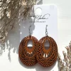 Korvakorut, Oval Brown Lace -ruskeat pitsikoristeiset puukorvakorut