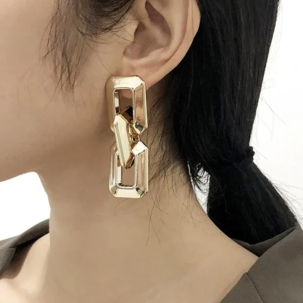 Korvakorut, PAPARAZZI | Chunky Square Gold Chain Earrings