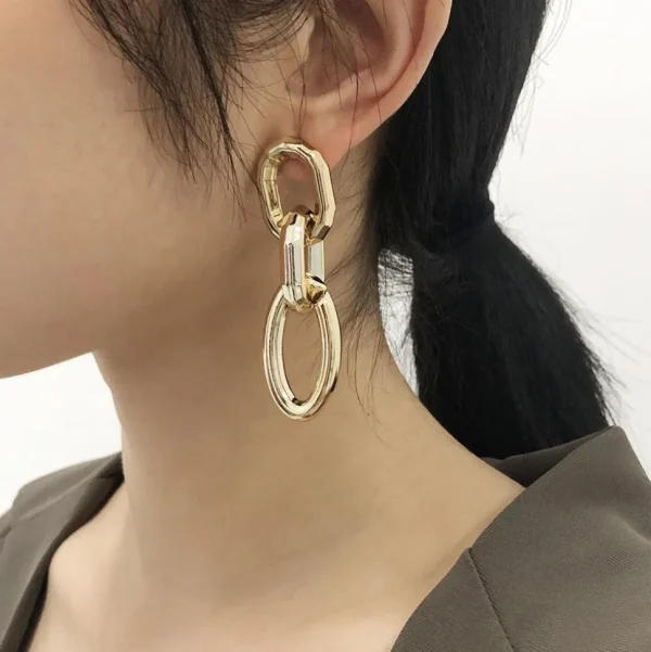 Korvakorut, PAPARAZZI | Chunky Oval Gold Chain Earrings