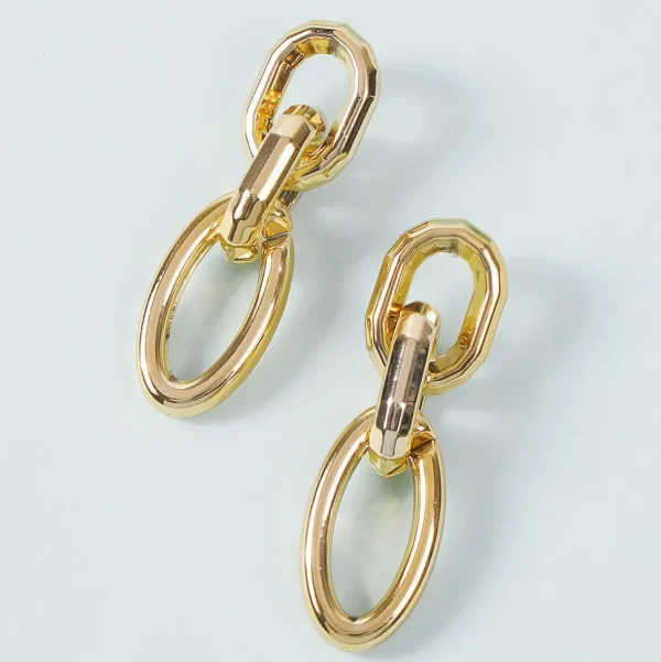 Korvakorut, PAPARAZZI | Chunky Oval Gold Chain Earrings