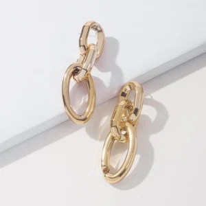 Korvakorut, PAPARAZZI | Chunky Oval Gold Chain Earrings