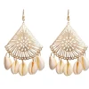 Korvakorut, PAPARAZZI | Gold and Lace Seashell Earrings