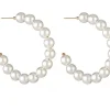 Korvakorut, PAPARAZZI | Large Trendy Pearl Hoops -helmirenkaat