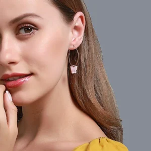 Korvakorut, PAPARAZZI | Large Butterfly Hoops in Yellow