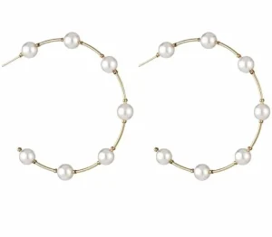 Korvakorut, PAPARAZZI | Light Pearl Hoops -helmirenkaat