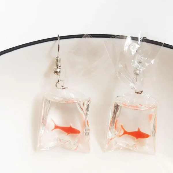 Korvakorut, Shark Earrings -oranssit haikorvakorut