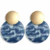 Korvakorut, Simple Blue Marble Earrings
