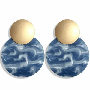 Korvakorut, Simple Blue Marble Earrings
