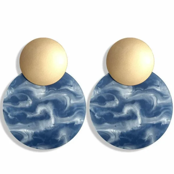 Korvakorut, Simple Blue Marble Earrings