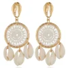 Korvakorut, White Dream Catcher Earrings with Seashells