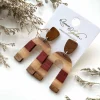 Korvakorut, Wooden Stripes -ruskeat puukorvakorut