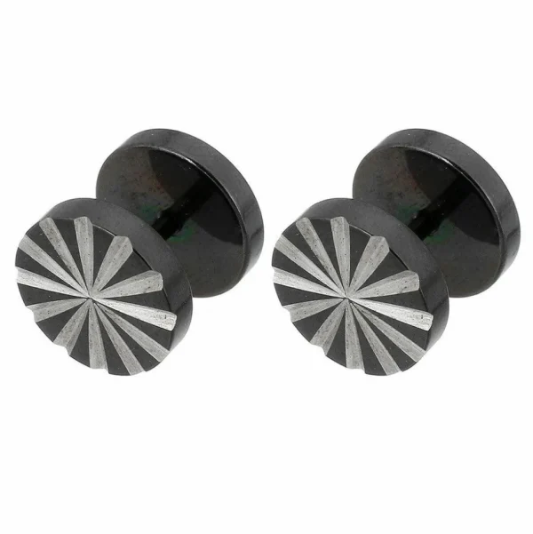 Korvakoru | Thomas Earring -musta feikkiplugi koristeleikkauksin