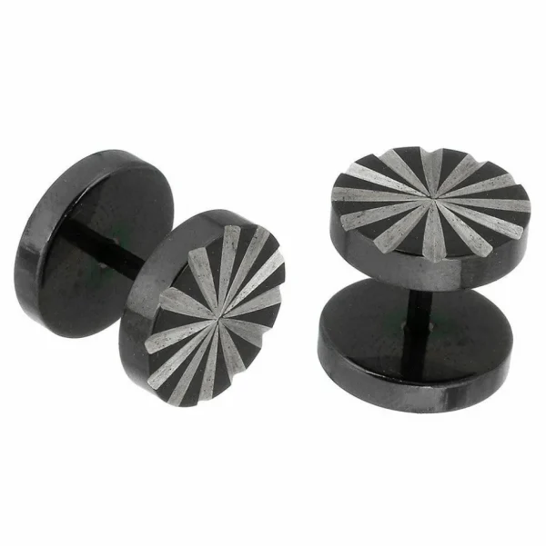 Korvakoru | Thomas Earring -musta feikkiplugi koristeleikkauksin