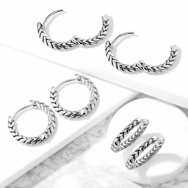 Korvarenkaat, Antique Silver Hoop Rings