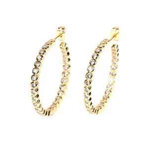 Korvarenkaat, FRENCH RIVIERA | Modern Gold Hoops with Cubic Zirconia