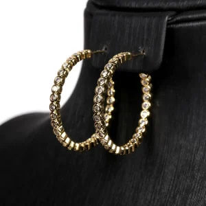 Korvarenkaat, FRENCH RIVIERA | Modern Gold Hoops with Cubic Zirconia