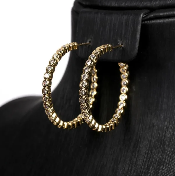 Korvarenkaat, FRENCH RIVIERA | Modern Gold Hoops with Cubic Zirconia