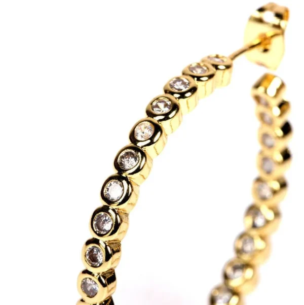 Korvarenkaat, FRENCH RIVIERA | Modern Gold Hoops with Cubic Zirconia
