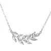 Kristallikaulakoru, ATHENA BRIDAL | Noelle Necklace -hopeinen lehtiaihe
