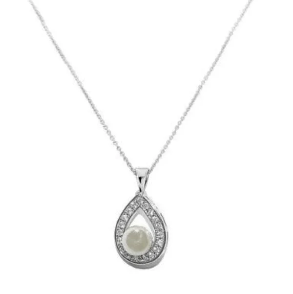 Kristallikaulakoru, ATHENA BRIDAL JEWELLERY | Pearl Teardop