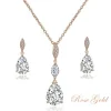 Kristallikorusetti, ATHENA BRIDAL | Classic Rosegold Teardrop Set