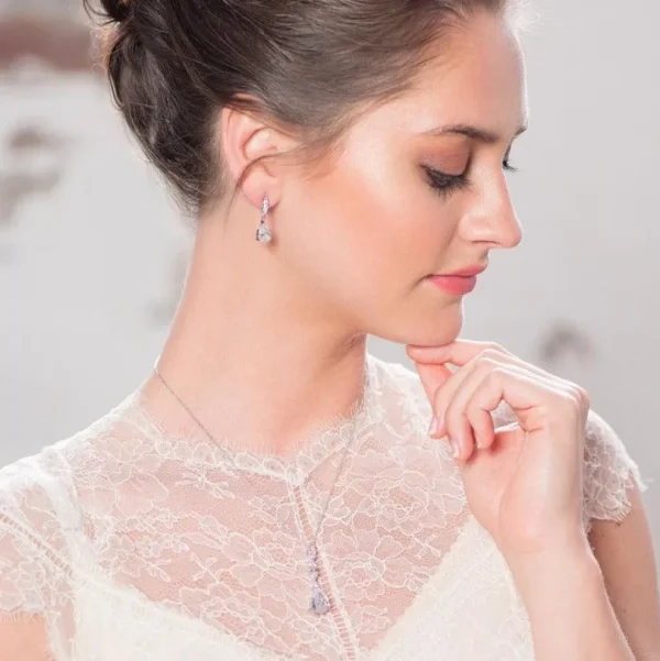 Kristallikorusetti, ATHENA BRIDAL | Classic Rosegold Teardrop Set