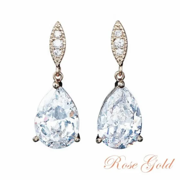 Kristallikorusetti, ATHENA BRIDAL | Classic Rosegold Teardrop Set