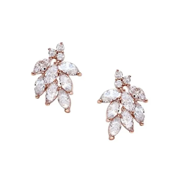 Kristallikorvakorut, ATHENA BRIDAL | Dainty Bella Earrings in Rosegold