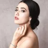 Kristallikorvakorut, ATHENA BRIDAL | Romantic Adelie Earrings (Rosegold)