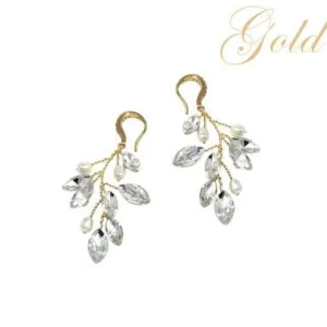 Kristallikorvakorut, ATHENA BRIDAL | Natural Pearl Twine Earrings in GD